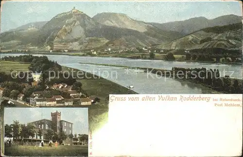 Mehlem Bonn Rhein Panorama Vulkan Rodderberg Hotel Pension Rodderberg W. Schnitzler Kat. Bonn