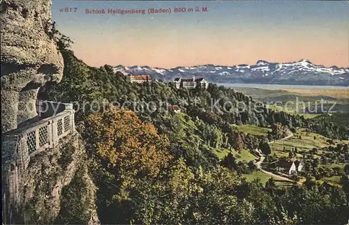 Heiligenberg Baden Panorama mit Alpen Kat. Heiligenberg