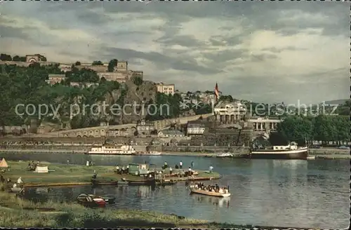 Koblenz Rhein Deutsches Eck und Festung Ehrenbreitstein Kat. Koblenz