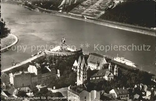 Koblenz Rhein Fliegeraufnahme Deutsches Eck Kat. Koblenz