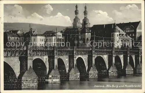 Koblenz Rhein Alte Burg Moselbruecke Kat. Koblenz