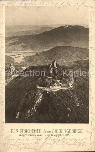 Drachenfels Fliegeraufnahme Hotel  Kat. Koenigswinter