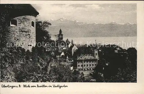 ueberlingen Bodensee Blick vom Pavillon in den Stadtgarten Kat. ueberlingen