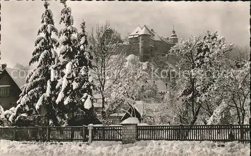 hf14068 Heidenheim Brenz Schloss Hellenstein im Schnee Kategorie. Heidenheim an der Brenz Alte Ansichtskarten