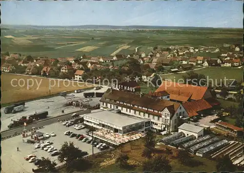 Dornstadt Wuerttemberg Fliegeraufnahme Hotel Rasthaus Chaussee / Dornstadt /Alb-Donau-Kreis LKR