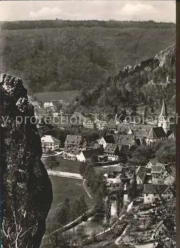 Blaubeuren Panorama mit Felsen Kat. Blaubeuren