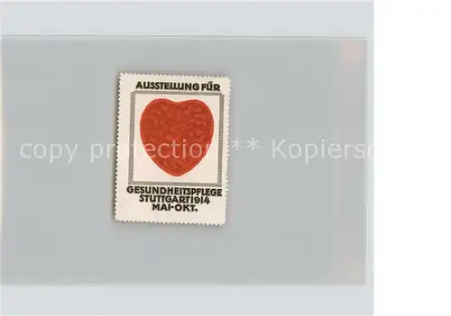 Stuttgart Ausstellung fuer Gesundheitspflege Briefmarke Kat. Stuttgart