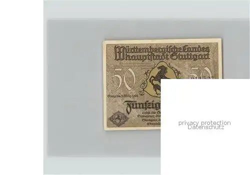 Stuttgart Notgeld 50 Pfennig Kat. Stuttgart