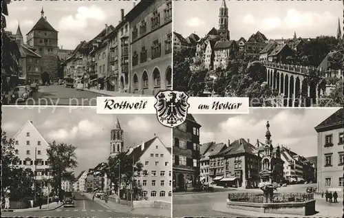 Rottweil Neckar Ansichten Wappen Brunnen Kirche Kat. Rottweil