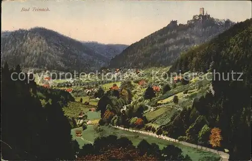 Bad Teinach Zavelstein Panorama mit Burg Kat. Bad Teinach Zavelstein