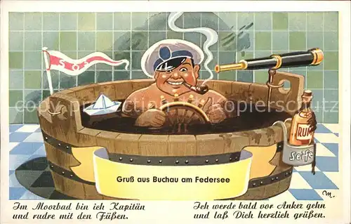 Bad Buchau Federsee Kuenstlerkarte Komik Moorbad Kat. Bad Buchau