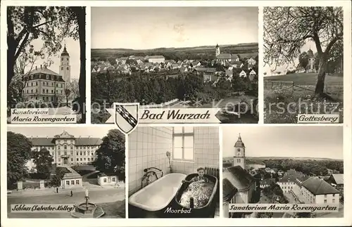 Bad Wurzach Sanatorium Maria Rosengarten Moorbad Gottesberg Wappen Kat. Bad Wurzach