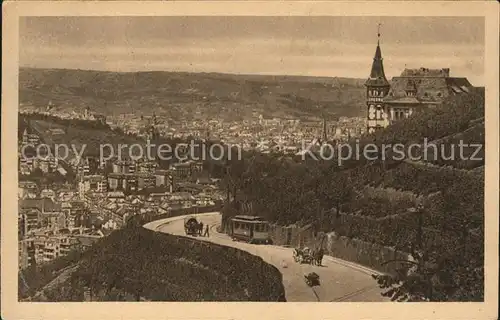 Stuttgart Panorama von Neue Weinsteige Strassenbahn Kat. Stuttgart
