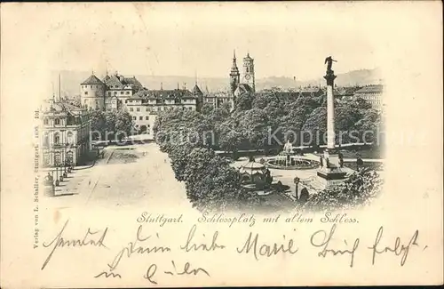 Stuttgart Schlossplatz mit altem Schloss Kat. Stuttgart