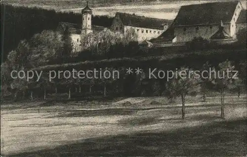 Beuron Donautal Kloster von Westen Kuenstlerkarte / Beuron /Sigmaringen LKR