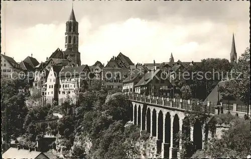 Rottweil Neckar Panorama mit Viadukt Kat. Rottweil