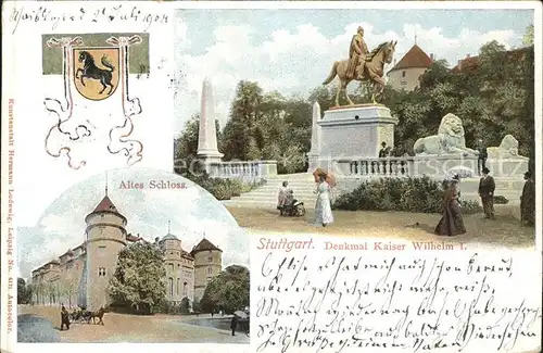 Stuttgart Kaiser Wilhelm 1. Denkmal Altes Schloss Kat. Stuttgart
