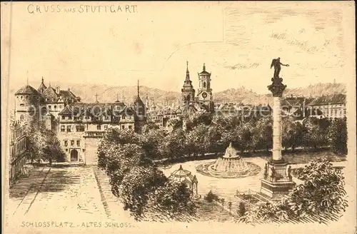 Stuttgart Schlossplatz Altes Schloss Kat. Stuttgart