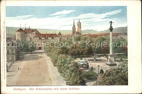 Stuttgart Schlossplatz mit altem Schloss Kat. Stuttgart