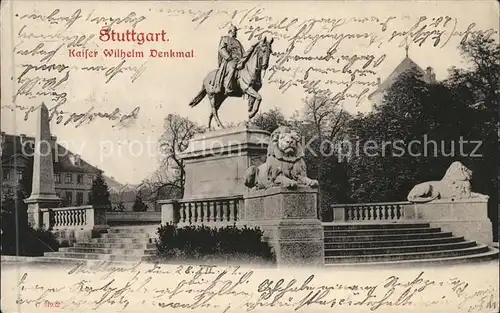 Stuttgart Kaiser Wilhelm Denkmal Kat. Stuttgart