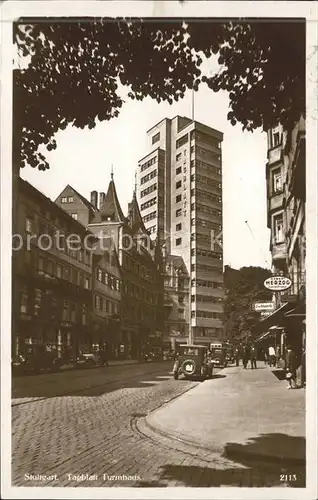 Stuttgart Tagblatt Turmhaus Autos Kat. Stuttgart