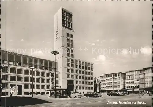 Stuttgart Marktplatz mit Rathaus Kat. Stuttgart