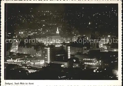 Stuttgart Stadtmitte bei Nacht Kat. Stuttgart