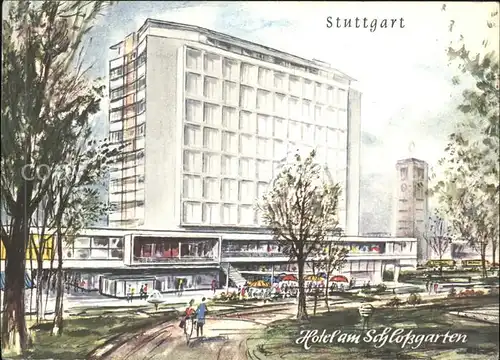 Stuttgart Hotel am Schlossgarten Kuenstlerkarte Kat. Stuttgart
