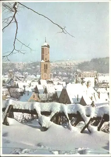 Biberach Riss Panorama im Schnee Kat. Biberach an der Riss