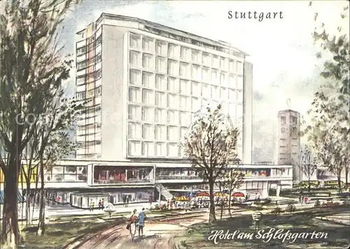 Stuttgart Hotel am Schlossgarten Kuenstlerkarte Kat. Stuttgart