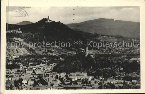 Bad Godesberg Panorama mit Godesburg und Drachenfels vom Venusberg gesehen Kat. Bonn