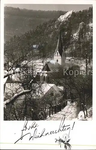 Blaubeuren Kirche im Schnee Kat. Blaubeuren