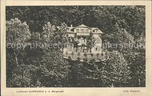Auerbach Bergstrasse Villa Waldruh Kat. Bensheim