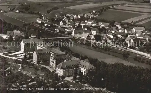 Untermarchtal Donau Fliegeraufnahme Maria Hilf Schwesternkrankenhaus Maedchenheim Kat. Untermarchtal