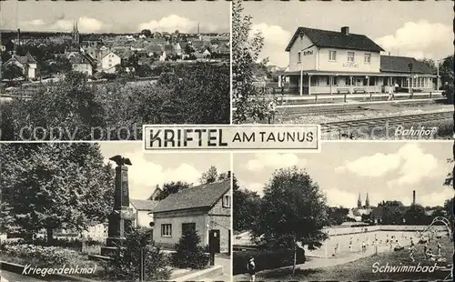 Kriftel Schwimmbad Bahnhof Kriegerdenkmal  Kat. Kriftel