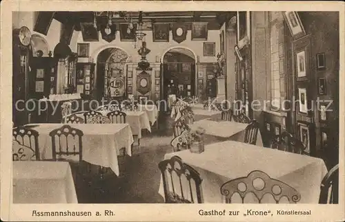 Assmannshausen Gasthof zur Krone Kuenstlersaal / Ruedesheim am Rhein /