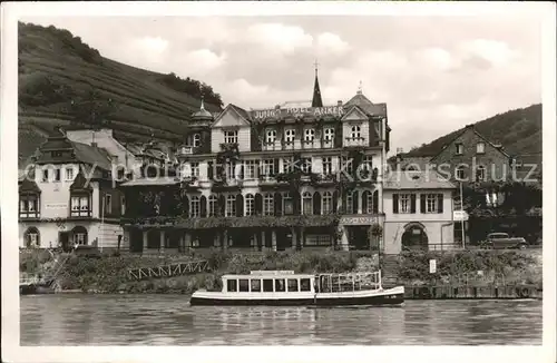 Assmannshausen JUngs Hotel zum Anker Schiff / Ruedesheim am Rhein /