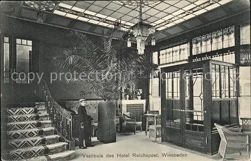 Wiesbaden Vestibule Hotel Reichspost Kat. Wiesbaden