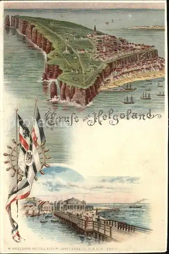 Helgoland Wappen Kuenstlerkarte / Helgoland /Pinneberg LKR