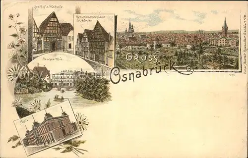 Osnabrueck Haseparthie Gasthof z. Walhalla Renaissancehaus Post Kat. Osnabrueck