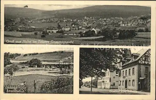 Hahn Taunus Gasthof zum Taunus Schwimmbad Kat. Taunusstein