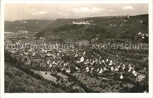 Geislingen Steige Ortsblick mit Ruine Helfenstein Kat. Geislingen an der Steige