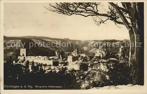 Geislingen Steige mit Burgruine Helfenstein Kat. Geislingen an der Steige