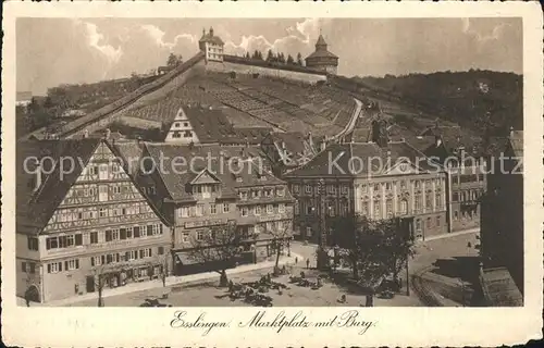 Esslingen Neckar Marktplatz mit Burg Kat. Esslingen am Neckar