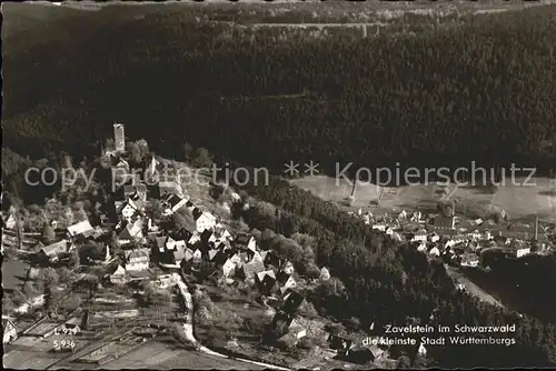 Zavelstein Ortsansicht mit Burg Kat. Bad Teinach Zavelstein