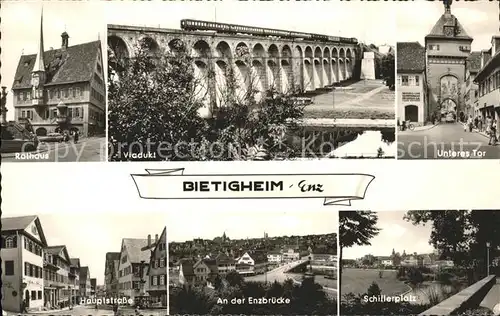 Bietigheim-Bissingen Rathaus Viadukt Unteres Tor Hauptstr Enzbruecke Schillerplatz / Bietigheim-Bissingen /Ludwigsburg LKR