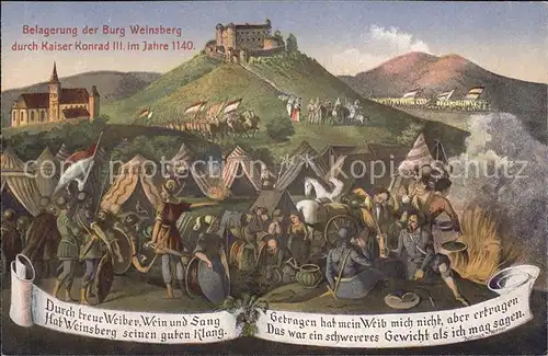 Weinsberg Belagerung der Burg durch Kaiser Konrad III Kat. Weinsberg