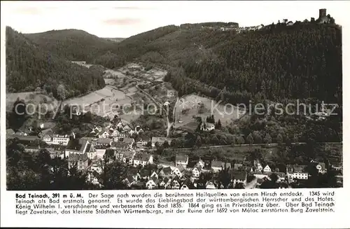 Bad Teinach Zavelstein Ortsansicht mit Burg Zavelstein Kat. Bad Teinach Zavelstein