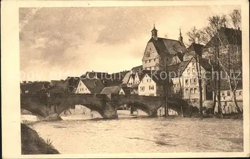 Besigheim Ortsblick mit Bruecke Kat. Besigheim