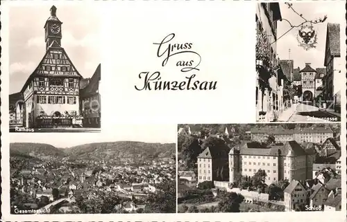 Kuenzelsau Total Rathaus Schnurgasse Schloss Kat. Kuenzelsau
